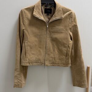 Zara Camel/Tan Suede Zip Jacket